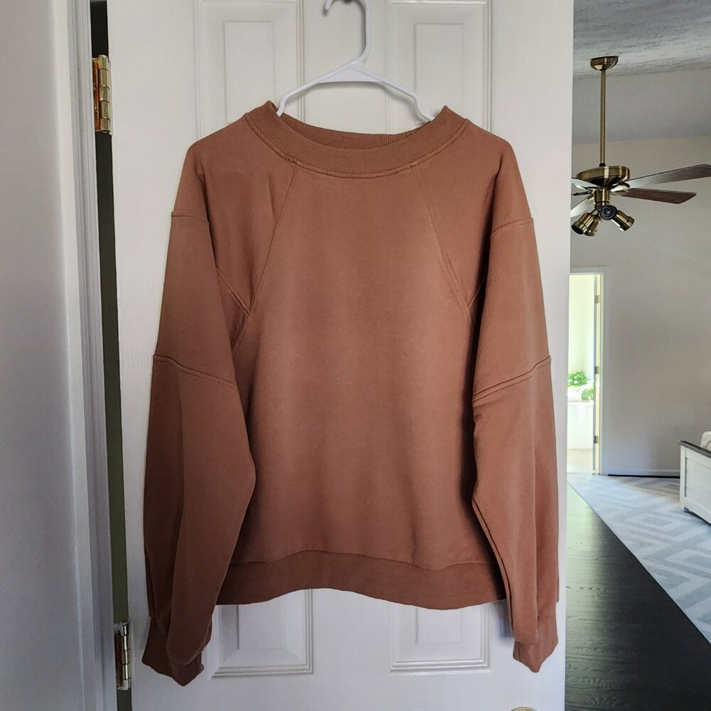 2 Piece Oversized Batwing Sleeve Lounge Set Casual Top and Shorts Sweatsuit - Picture 2 of 9